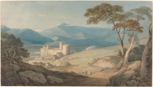 Schloss Harlech und Snowdon von John Varley