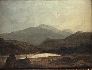 Moel Hebog: Blick ins Tal von nahe Dinas Emrys von John Varley