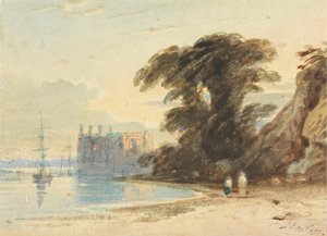 Flusslandschaft mit Figuren von John Varley