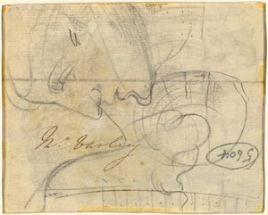 Studie eines Kopfes im Profil [verso] von John Varley