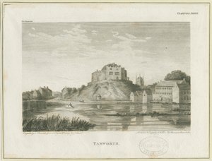 Tamworth Schloss: Gravur, undatiert [ca. 1798] von John Walker