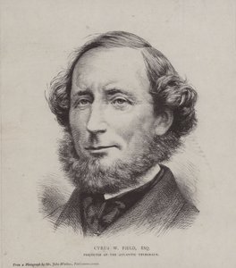 Cyrus West Field, amerikanischer Finanzier, der an der Verlegung des ersten transatlantischen Telegraphenkabels im Jahr 1858 beteiligt war