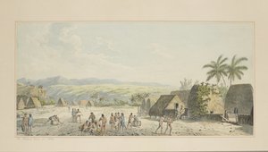 19: Eine Binnenansicht auf Atooi, aus einer Serie von Aquarellen, die Captain Cooks letzte Reise illustrieren, ca. 1773-84