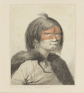 Eine Frau aus Prince William Sound, aus einer Serie von Aquarellen zur Illustration von Captain Cooks letzter Reise, ca. 1773-84 von John Webber