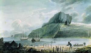 Ansicht des Weihnachts-Hafens im Kerguelen-Land, 1781-4 von John Webber