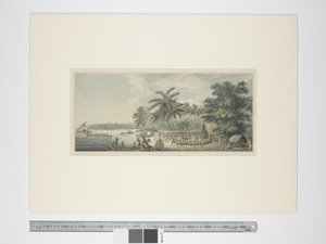 F.3 Eine Ansicht in Anamooka, um 1773-84 (Aquarell & Druckstiche) von John Webber