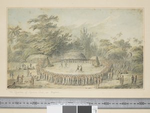 F.4 Der Empfang von Captain Cook in Hapaee, ca. 1773-84 von John Webber