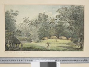 F.8 Eine Fiatooka oder Morai in Tongataboo, um 1773-84 (Aquarell) von John Webber