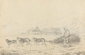 Die Narta oder Schlitten für Lasten in Kamtschatka von John Webber