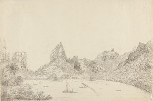 Ansicht des Hafens von Taloo auf der Insel Eimeo von John Webber