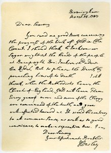 Brief von John Wesley an Samuel Bradburn, 25. März 1783