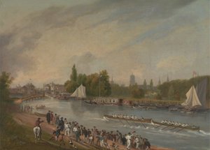 Ein Bootsrennen auf dem Fluss Isis, Oxford von John Whessell