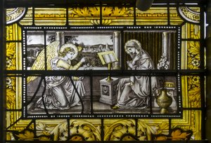 Oxford, Trinity College, James Powell & Sons, John William Brown, Die Verkündigung, 1885 von John William Brown