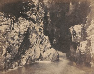 Ufer eines Pools, die Rumbling Bridge bei Dunkeld, ca. 1853 von John William Dudgeon