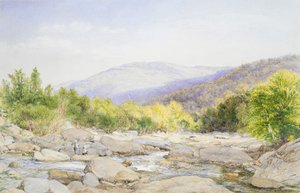 Landschaft: Blick auf den Catskill Creek von John William Hill