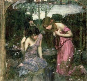 Studie für "Nymphen finden den Kopf des Orpheus", ca. 1900 von John William Waterhouse