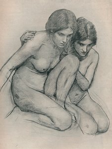 Studie für Die Nymphen finden den Kopf des Orpheus, um 1899