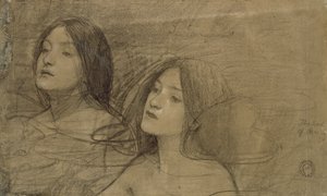 Studie von zwei Nymphen für 