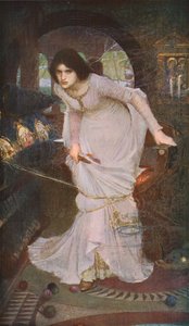 Die Dame von Shalott schaut auf Lancelot, 1894, um 1930 von John William Waterhouse