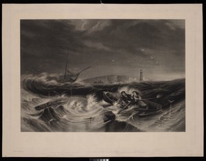 Darling und seine Tochter Grace auf dem Weg zum Wrack der Forfarshire. Wärter des Longstone-Leuchtturms auf den Farne-Inseln