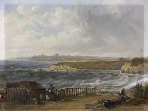 Cullercoats Blick Richtung Tynemouth - Flut von John Wilson Carmichael