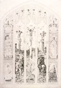 Ostfenster in St Margaret, Westminster, Darstellung der Kreuzigung, London, 1787 von John Wright