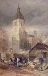Abriss der Kirche St. Benet Fink, City of London, 1844
