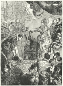 Sir Francis Drake erhält seinen Ritterschlag von Königin Elizabeth I., 1581 von John after Gilbert
