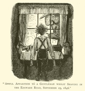 Schreckliche Erscheinung eines Gentlemans beim Rasieren in der Edgware Road, 29. September 1846