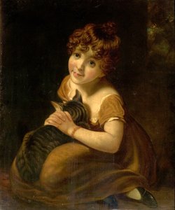 Mädchen mit einer Katze