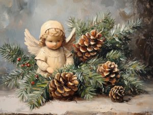 Weihnachtsengel Kiefernzapfen