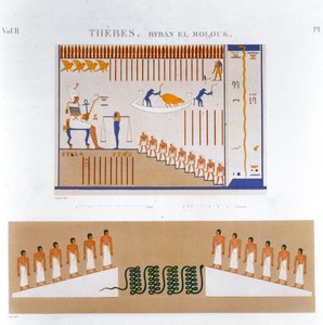 Illustrationen von Fresken aus Byban el Molouk, Theben, Ägypten von Jomard