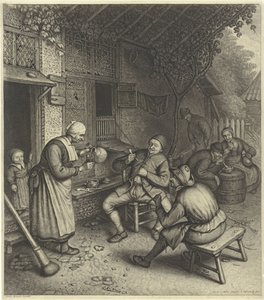 Bauern auf der Terrasse vor einem Gasthaus von Jonas Suyderhoef