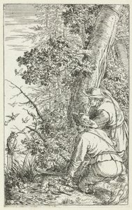 Vogeljäger mit Eule