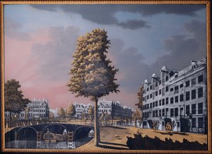 Ein Blick auf die Herengracht mit Blick auf Binnenamstel und die Nieuwe Herengracht, Amsterdam, 1776 von Jonas Zeuner