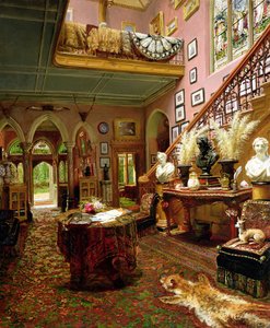 Die Halle und Treppe eines Landhauses, 1888 von Jonathan Pratt