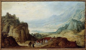 Landschaft der Alpen. Gemälde von Josse II Momper (1564-1635) von Joos or Josse de The Younger Momper