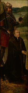 König Konstantin und ein Stifter; ein Flügel eines Altarbildes von Joos van (follower of) Cleve