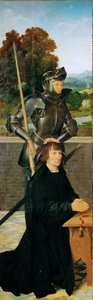 Heiliger Georg und Stifter (Flügelaltar, linkes Panel) von Joos van Cleve