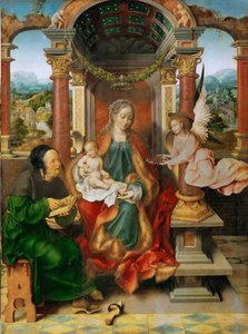 Die Madonna und das Kind mit dem Heiligen Josef (Flügelaltar, zentrale Tafel)