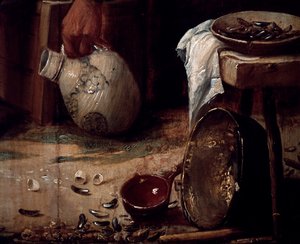 Frühling oder Mittagessen mit Muscheln (Detail) von Joos van Craesbeeck