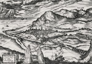 Stadt Pesaro, Gravur von Joris Hoefnagel (1542-1601) von Joris Hoefnagel