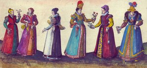 Englische Frauen der elisabethanischen Ära, 1598 von Joris Hoefnagel