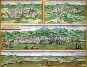 Karte von Parma, Siena, Palermo und Drepanum, aus 