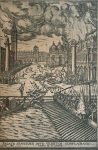 Das Brennen des Dogenpalastes von Joris Hoefnagel