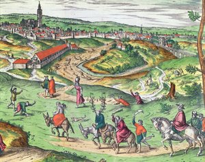 Stadtplan von Sevilla aus Civitates Orbis Terrarum von Georg Braun und Frans Hogenberg (Detail) von Joris Hoefnagel