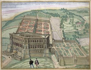 Ansicht der Villa Farnese und der Gärten, aus 