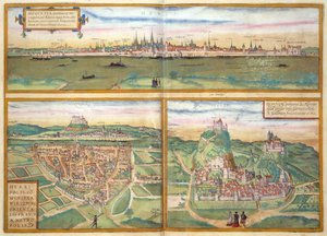 Metz, Wurtzburg und Sittensen, aus Civitates Orbis Terrarum von Georg Braun und Frans Hogenburg, ca. 1572 von Joris after Hoefnagel