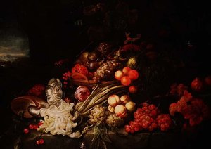 Stillleben mit einem Korb Früchte von Joris van Son