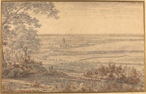 Weitläufige Landschaft vom Waldrand aus gesehen